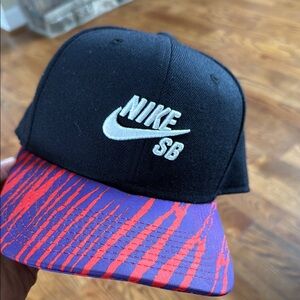 Nike SB Black Cap with Red and Purple Brim